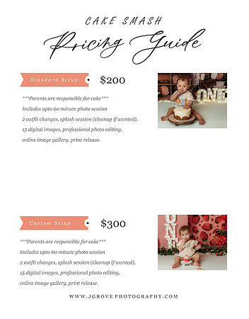 2026 Cake Smash Pricing